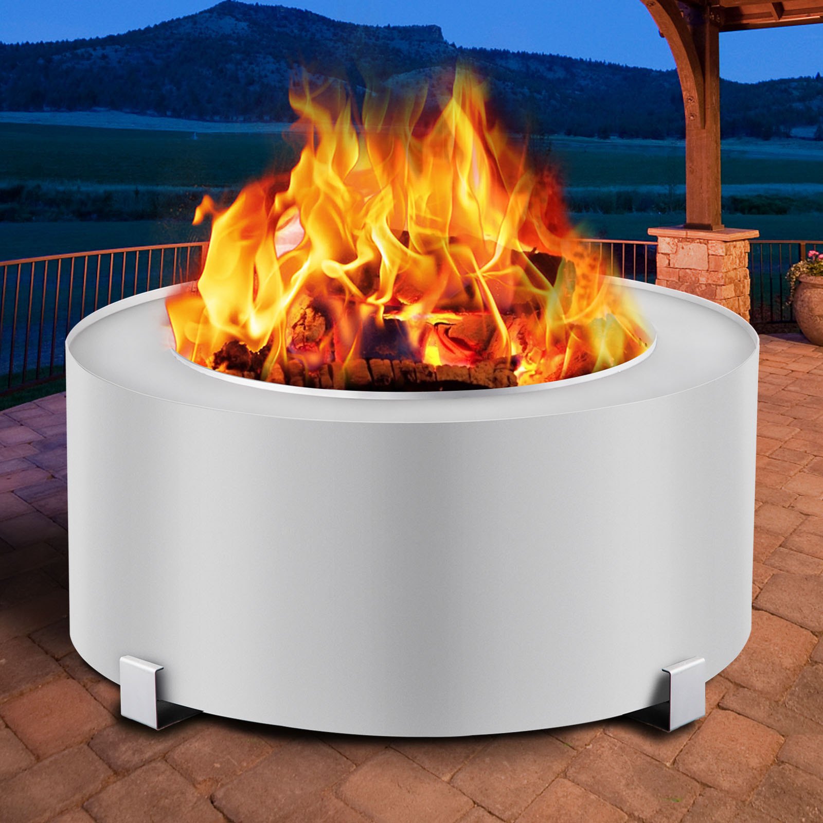 VEVOR Smokeless Fire Pit, Stainless Steel Stove Bonfire, Large 27.6