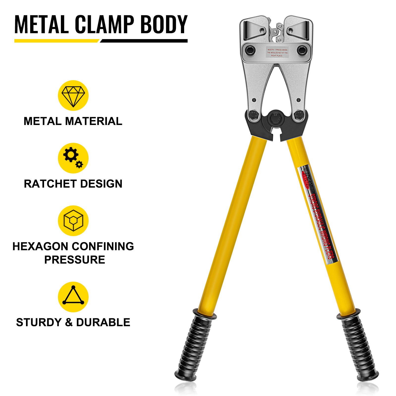 VEVOR Battery Cable Crimping Tool 10120 mm2, Cable Lug Crimping Tool