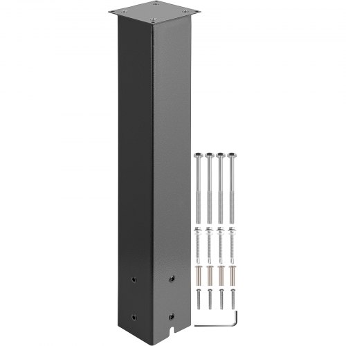VEVOR Mailbox Post, 27" High Mailbox Stand, Black PowderCoated Mail