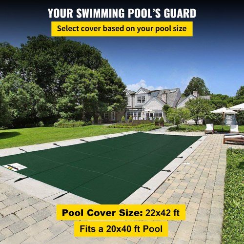 VEVOR Pool Safety Cover Fits 20x40 ft Outdoor Swimming Pool Rectangular ...