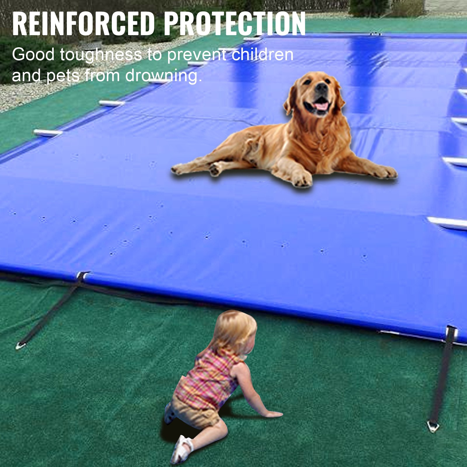 Vevor Pool Safety Cover, Inground Pool Cover 10.5x20 Ft, Pvc Safety