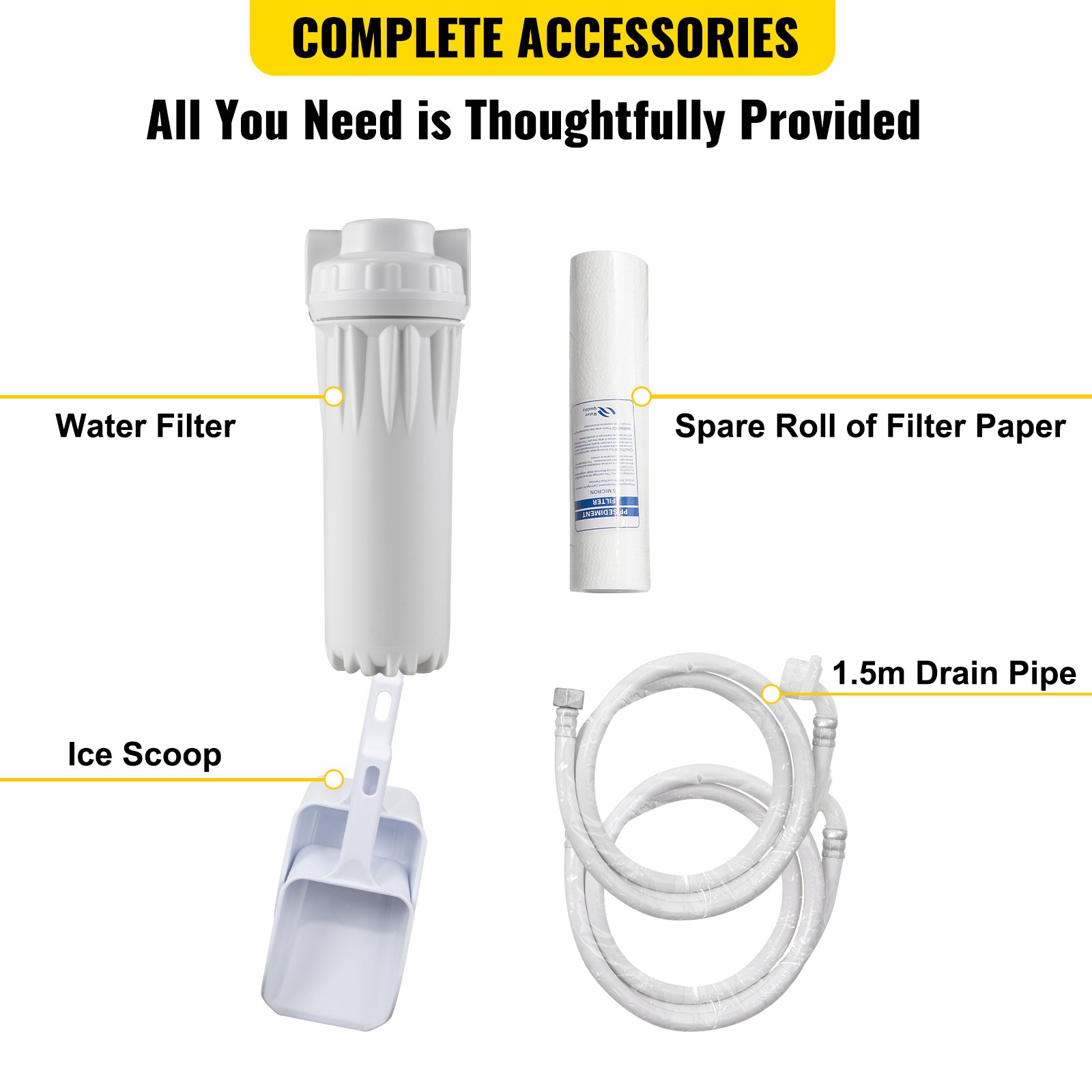 VEVOR 110V Commercial Ice Maker 220LBS/24H with 110LBS Bin, Lunar Shape