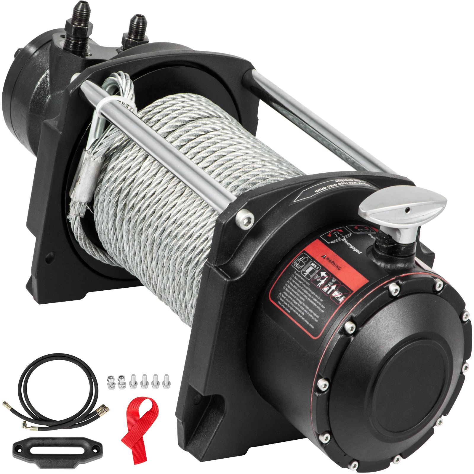 VEVOR Vevor Hydraulic Winch, Anchor Winch 10000lbs, Steel Cable Drive