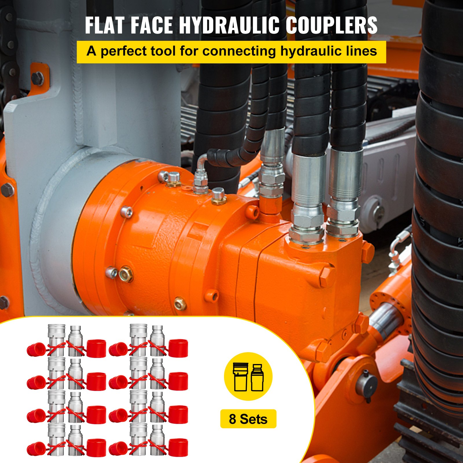 VEVOR Skid Steer Hydraulic Quick Connect 1/2" Body Hydraulic Coupler 1/