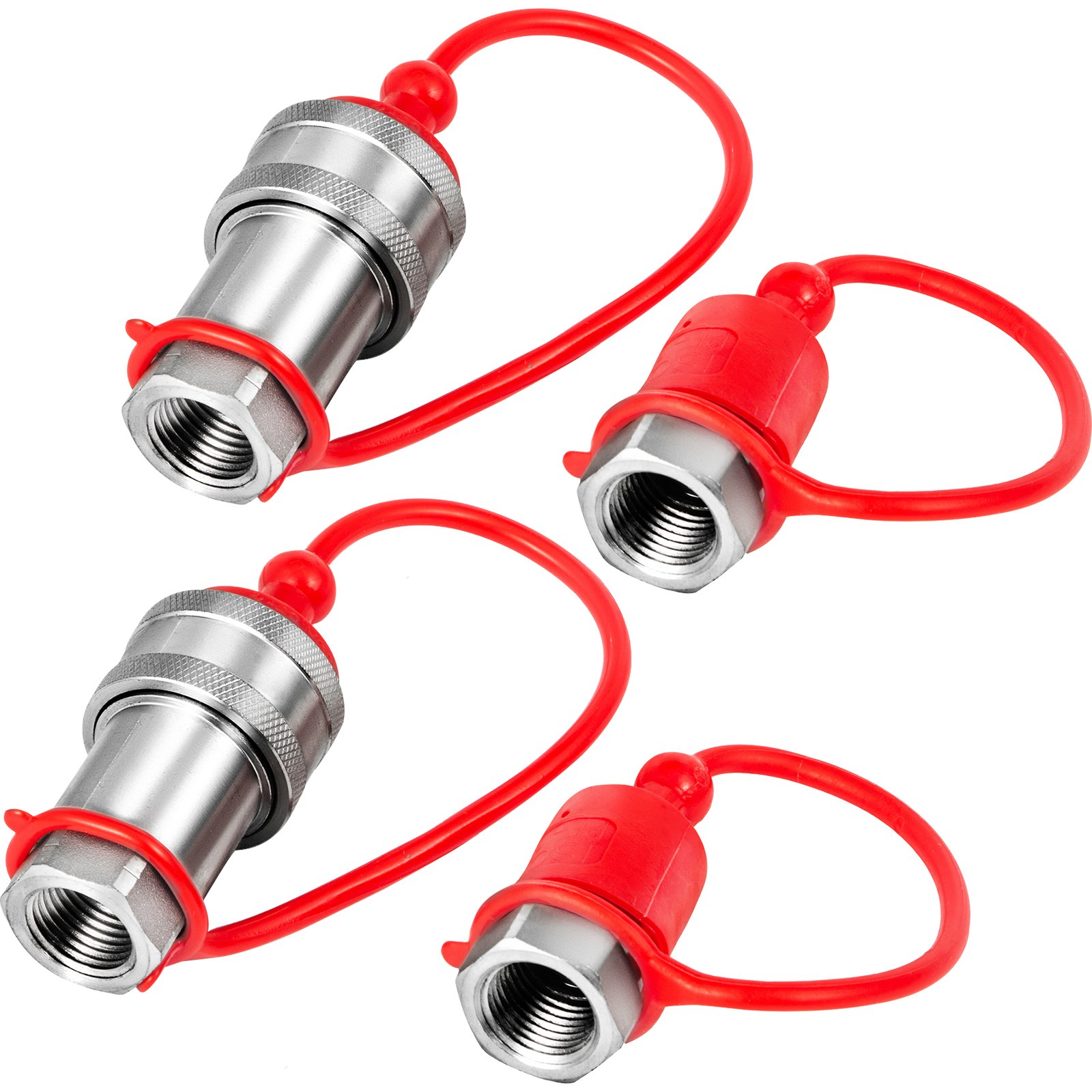 VEVOR Spherical Face Hydraulic Couplers 1/2" Body 1/2" NPT Thread, Skid