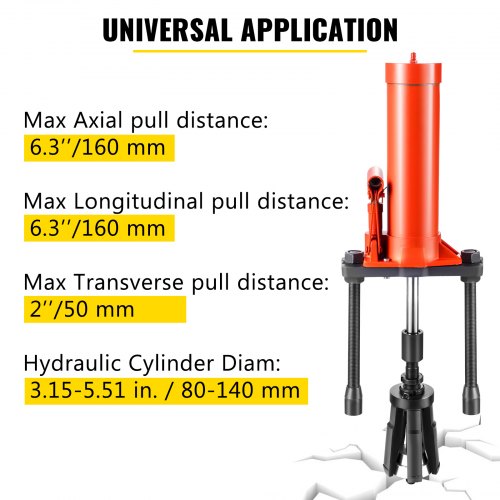 VEVOR Hydraulic Cylinder Liner Puller 15 Ton Liner Puller Tool, Both
