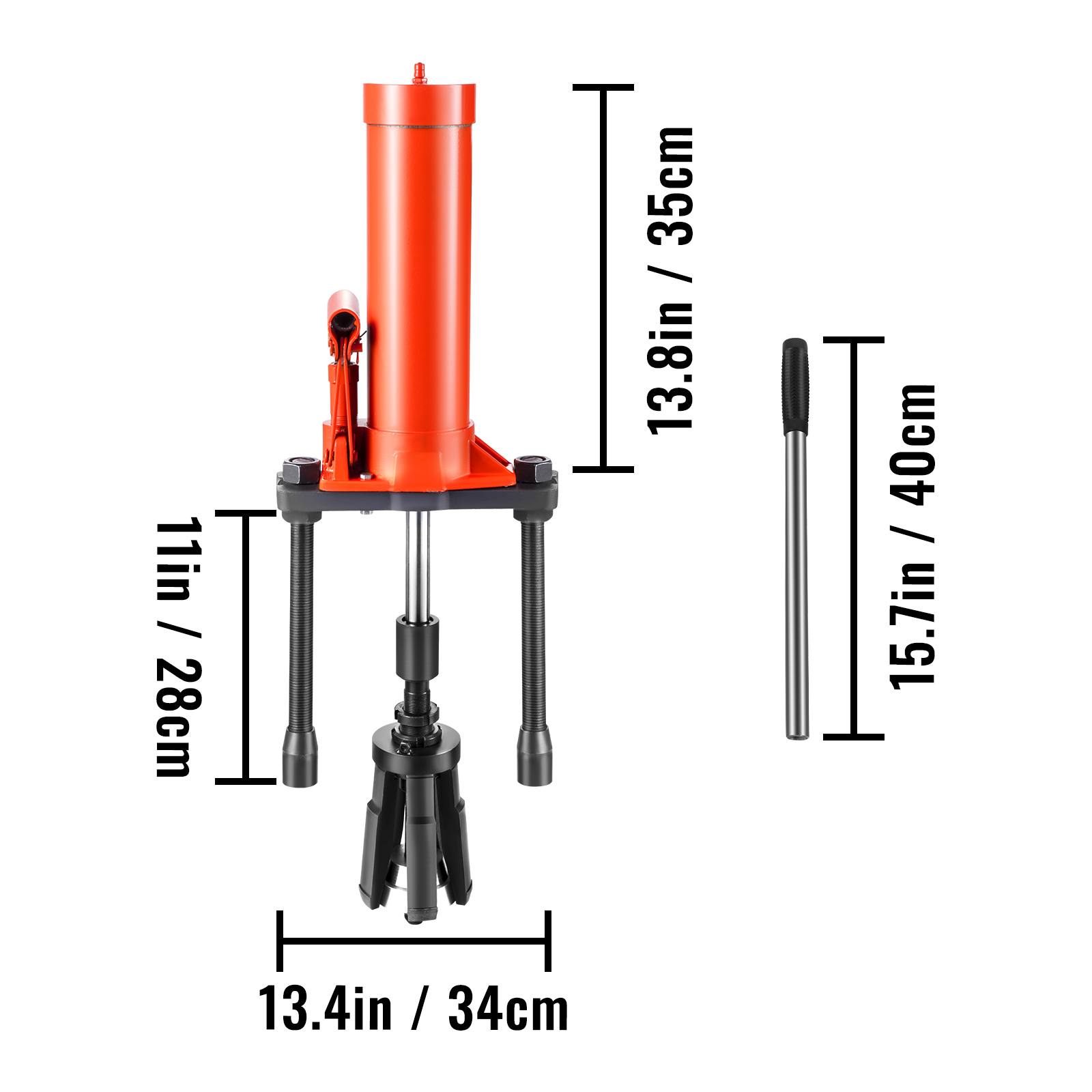 VEVOR Hydraulic Cylinder Liner Puller 15 Ton Liner Puller Tool, Both