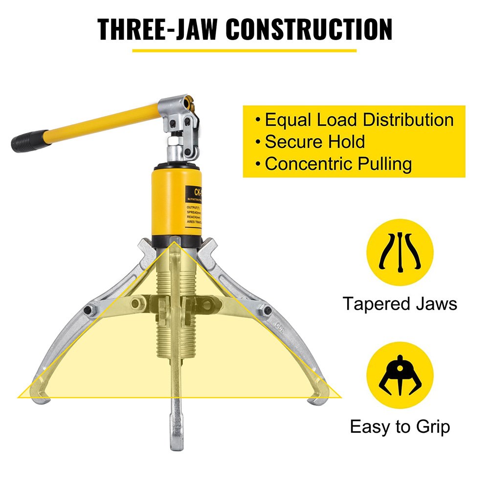 VEVOR Hydraulic Gear Puller, 15 Ton Max. Capacity Hydraulic Puller, 2