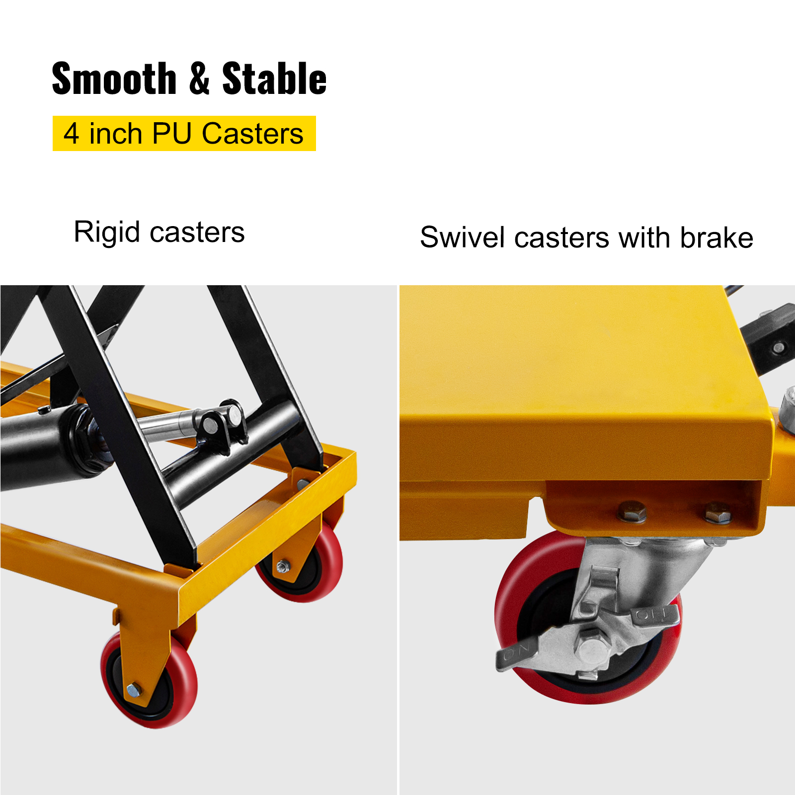 VEVOR Hydraulic Lift Table Cart, 770lbs Capacity Hydraulic Scissor Cart