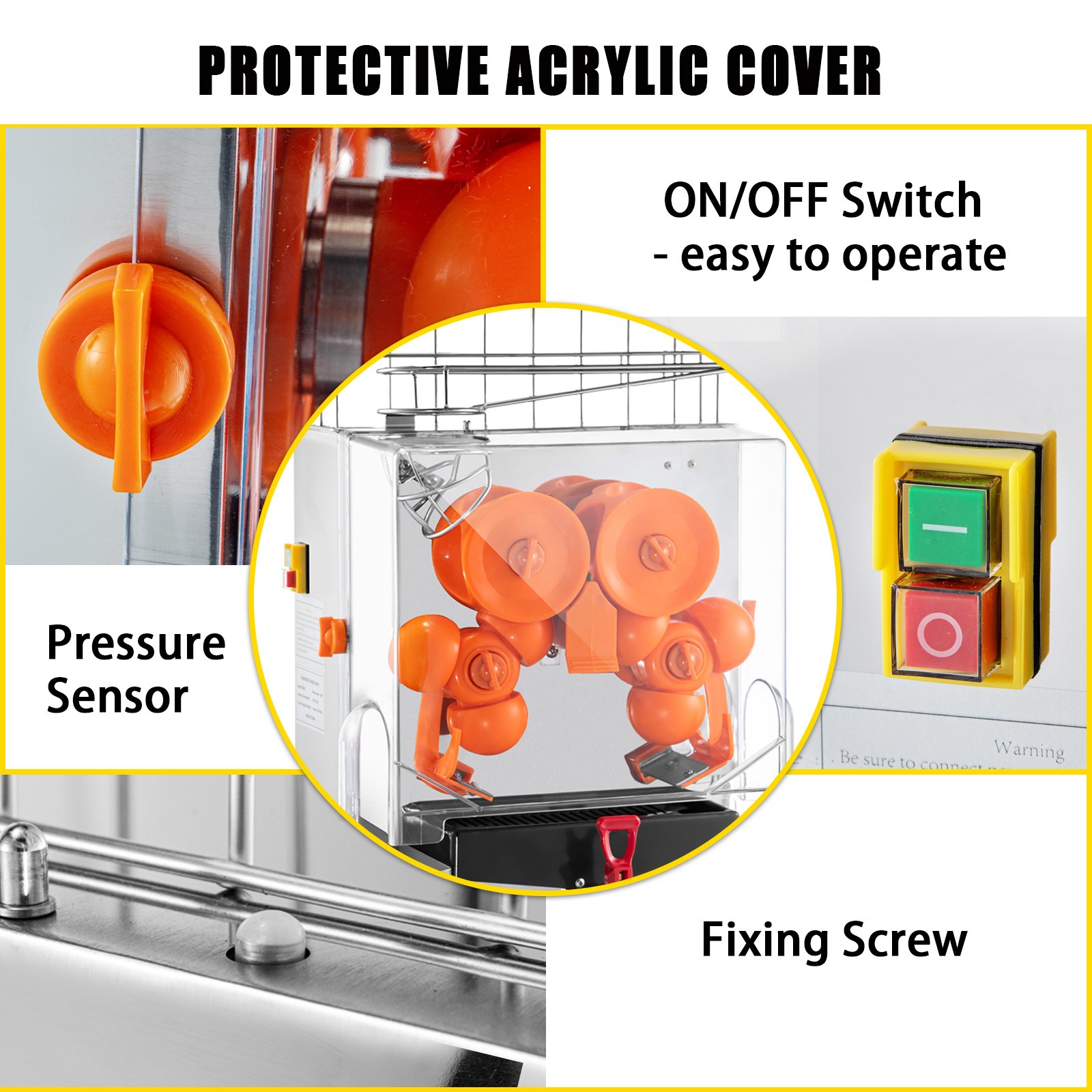 VEVOR Commercial Juicer Machine with Water Tap, 110V Juice Extractor