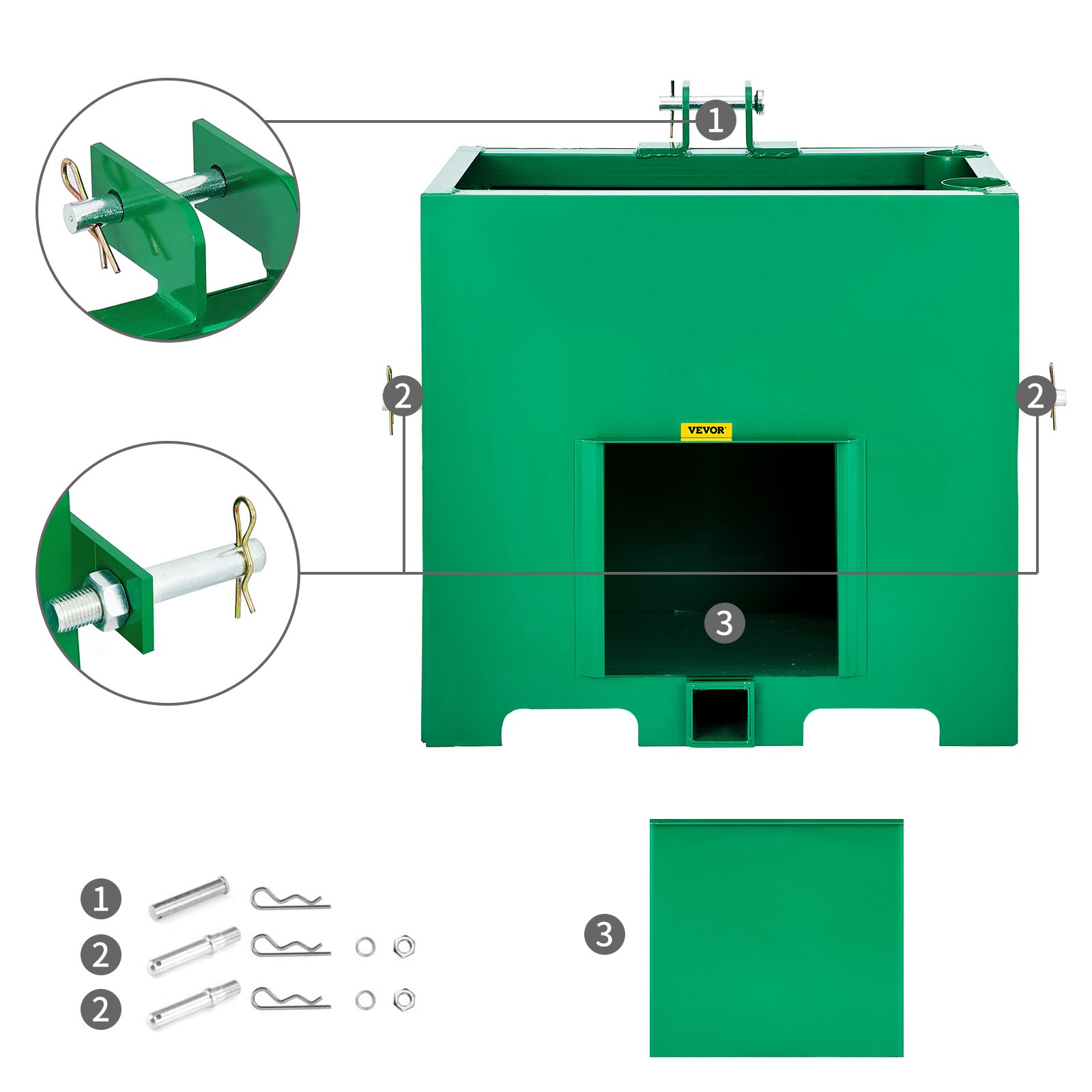 VEVOR VEVOR Ballast Box for 3 Point Counterweight Category 1 Tractor