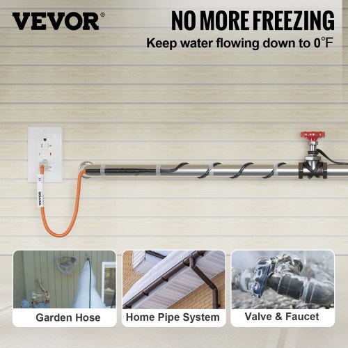 VEVOR SelfRegulating Pipe Heating Cable, 6feet 5W/ft Heat Tape for