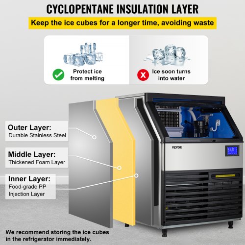 VEVOR Commercial Ice Maker Machine, 440LBS/24H ETL Approved Ice Machine