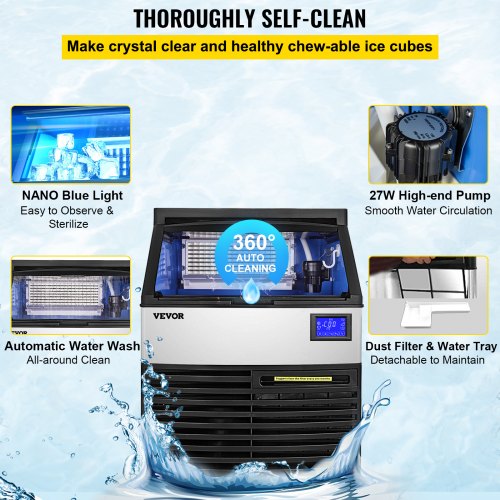VEVOR Commercial Ice Maker Machine, 440LBS/24H ETL Approved Ice Machine