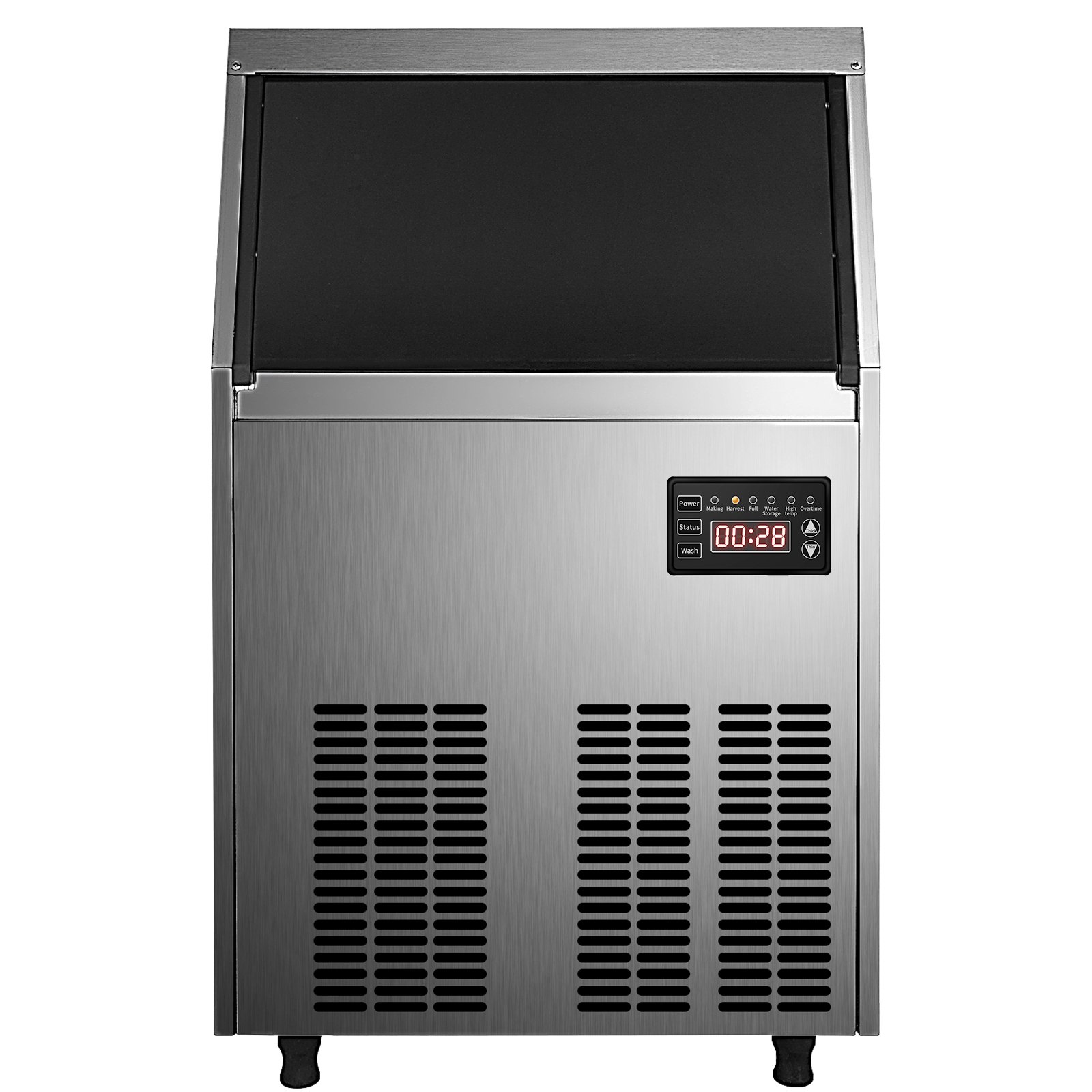 VEVOR 110V Commercial Ice Maker Machine 120130LBS/24H with 33LBS Bin, Stainless Steel Automatic