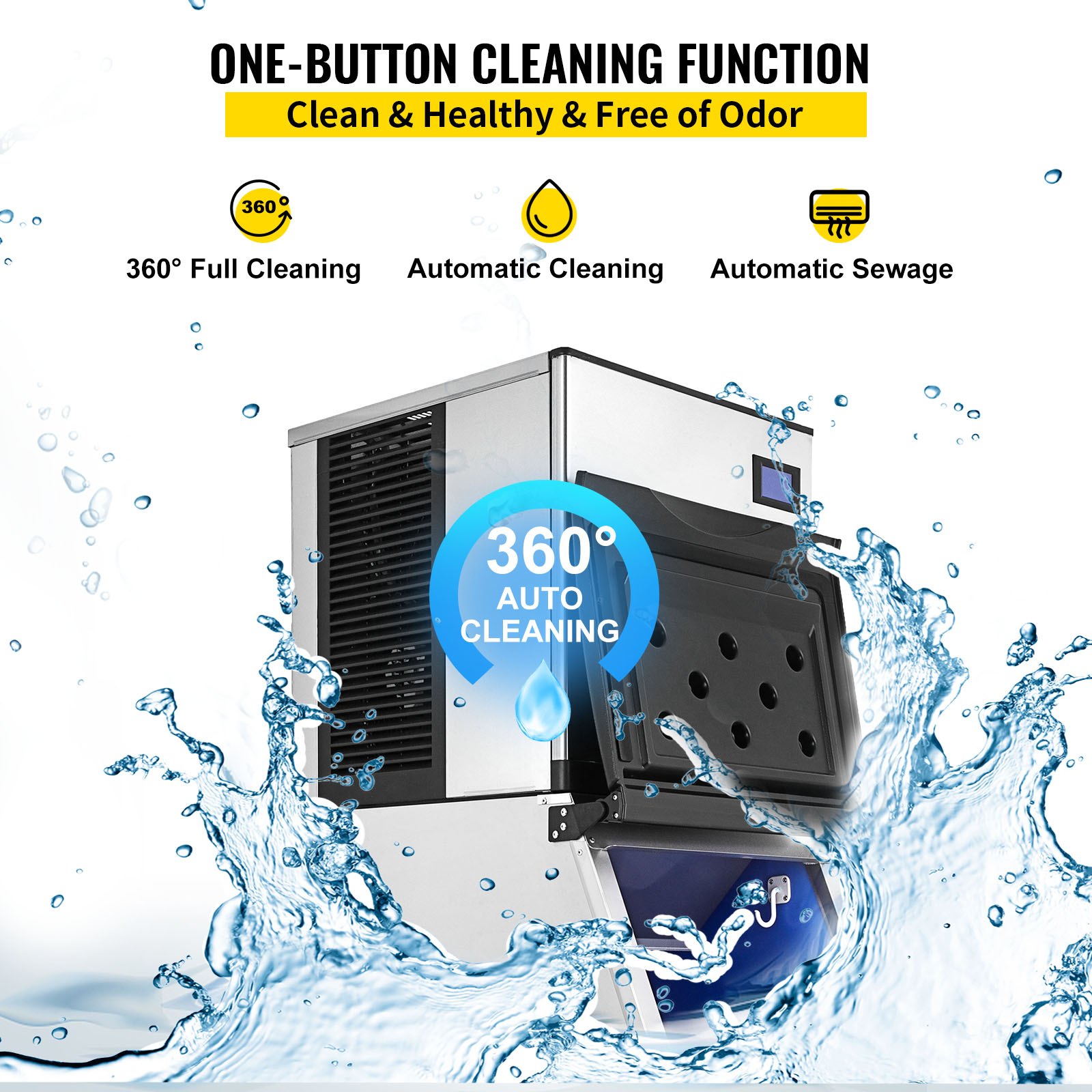 VEVOR Commercial Ice Maker Machine, 110V 550LBS/24H 350LBS Large