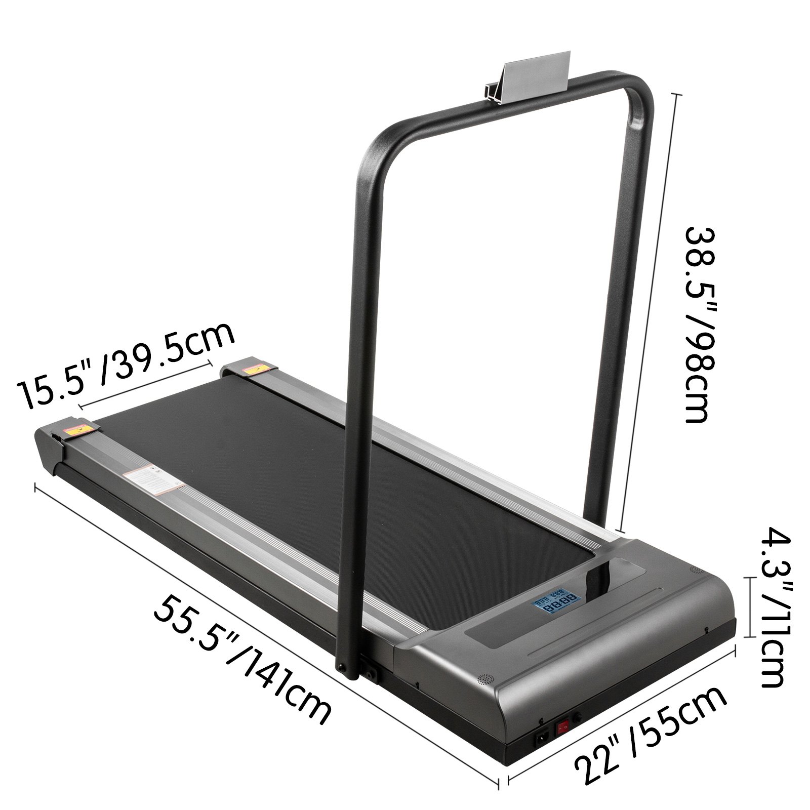 VEVOR 2 in 1 Under Desk Treadmill, Portable Walking Pad, 500W Motor ...