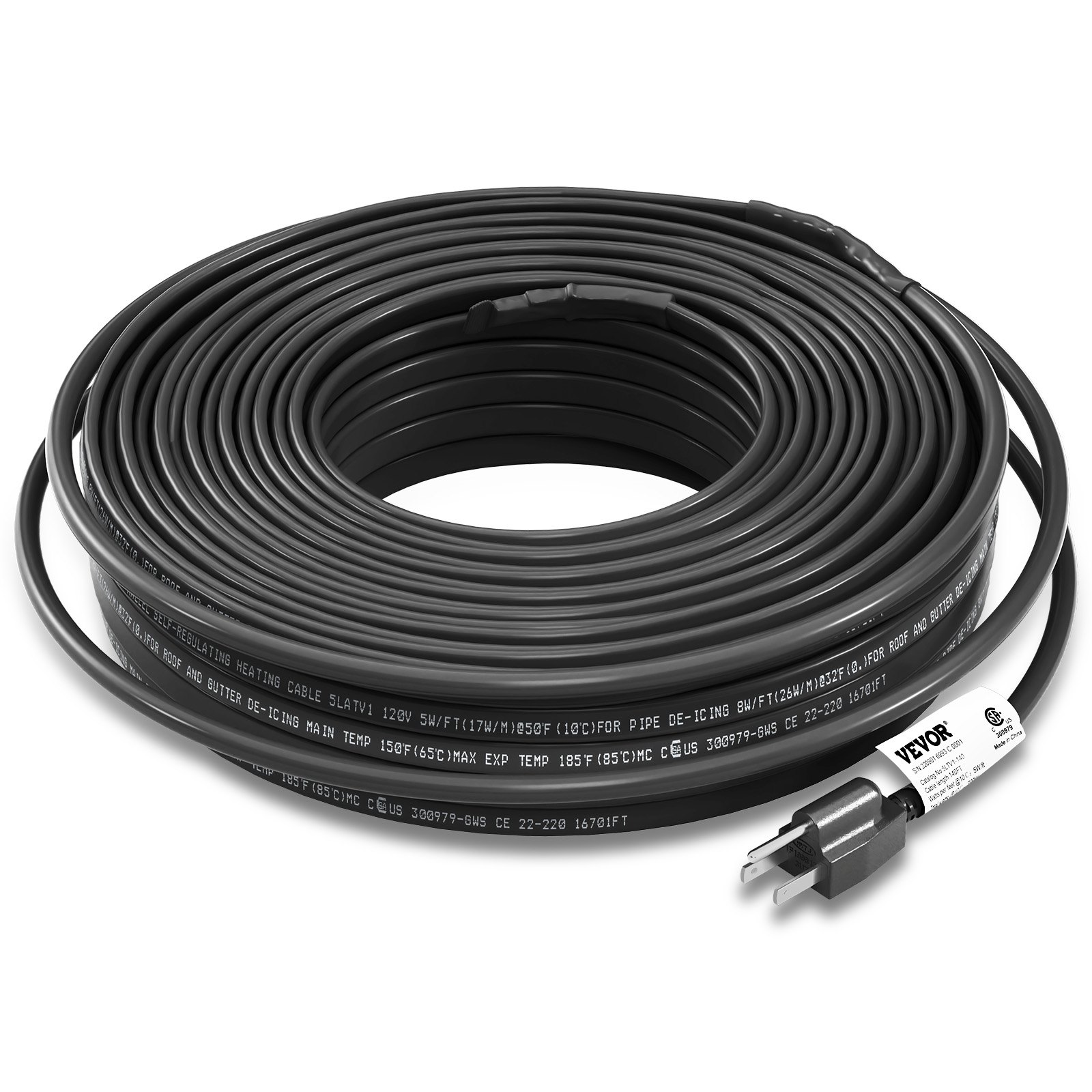 Roof Heating Cable 24FT Self-Regulating Pipe Heating Cable With