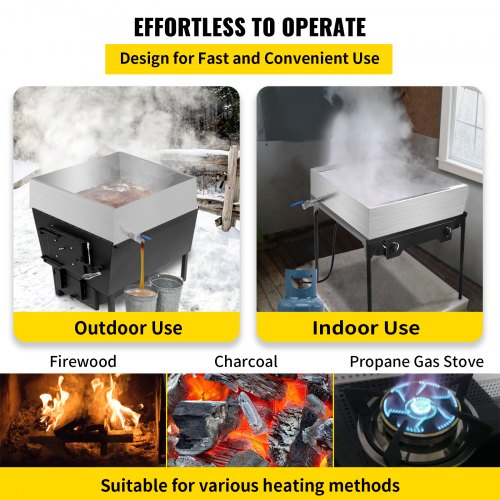 VEVOR Maple Syrup Evaporator Pan 24x24x7 Inch Stainless Steel Maple