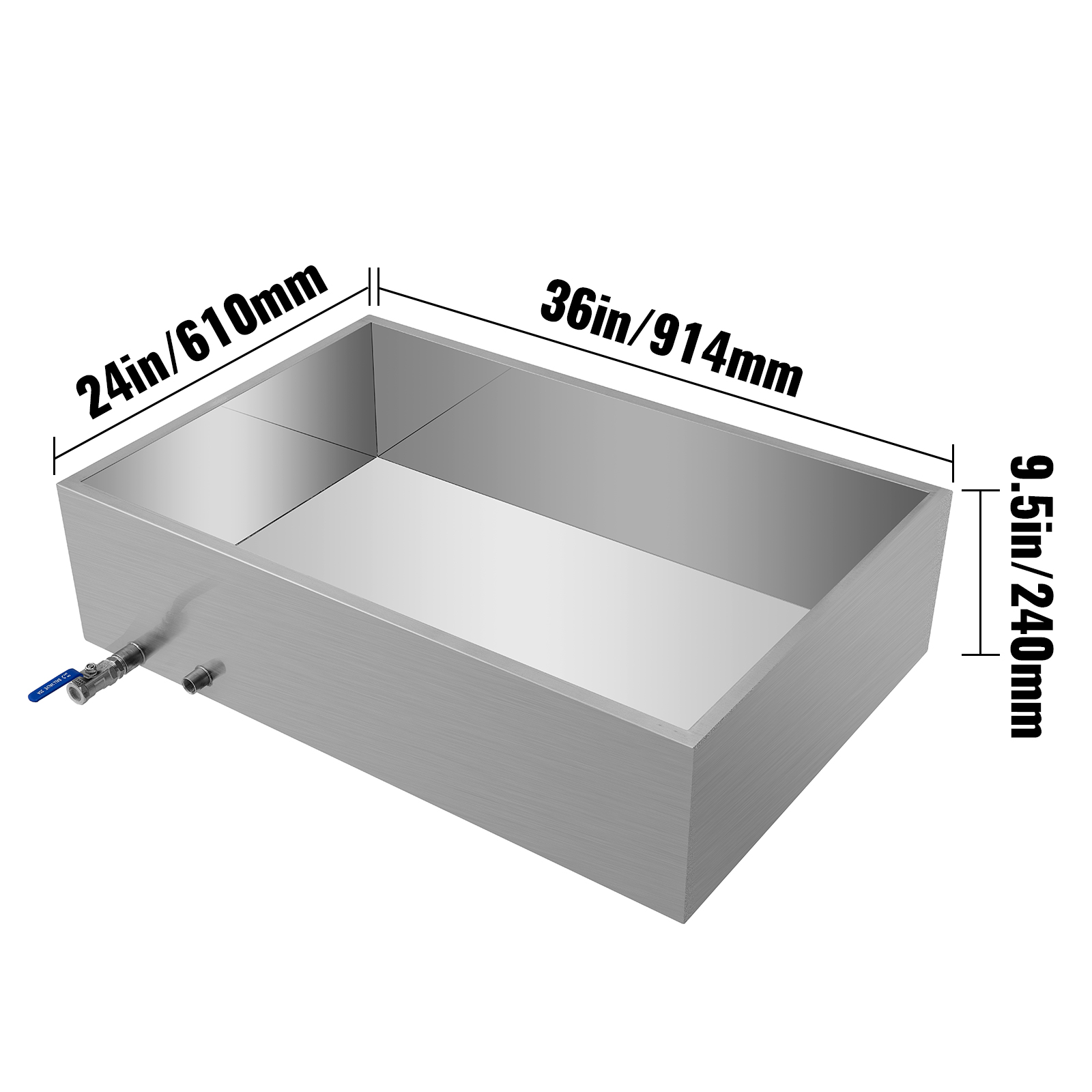 Flat Maple Syrup Pan w/Valve. Stainless Steel, Evaporator VEVOR US