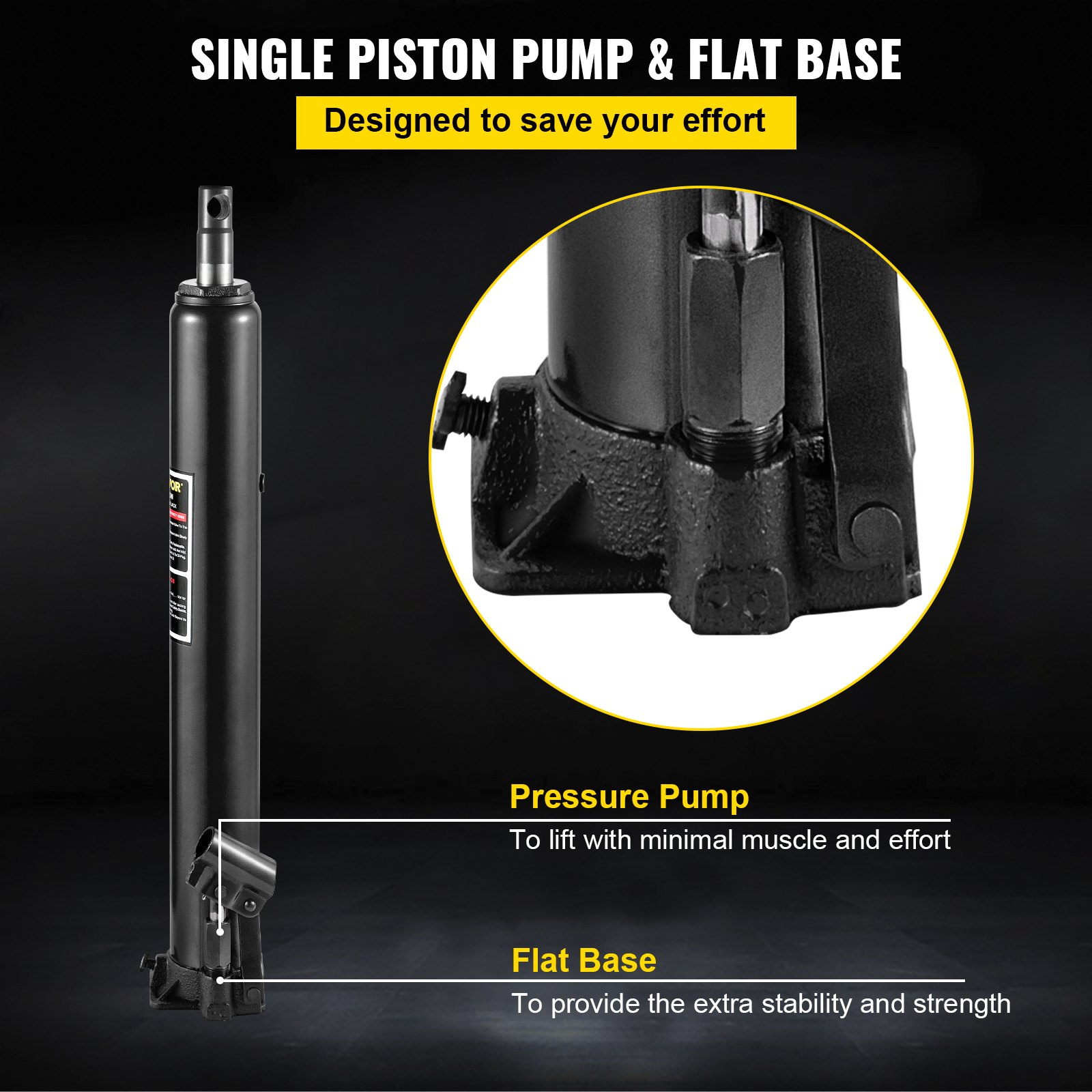 Vevor Hydraulic Long Ram Jack 8 Tons17636 Lbs Capacity With Single Piston Pump And Clevis 4459