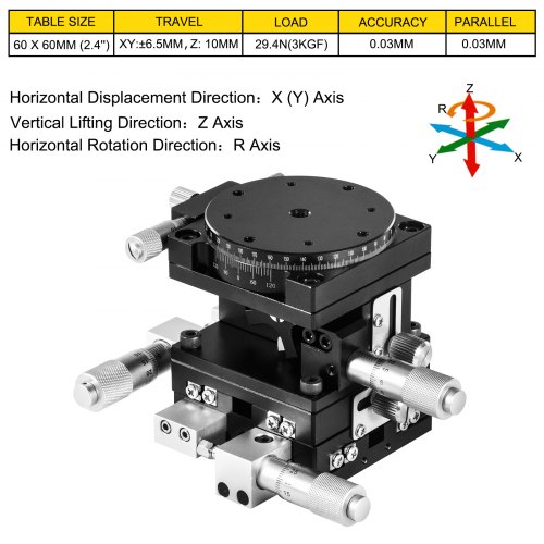 Plateforme Linéaire De Précision 60x60mm - Manual Trimming Bearing - Pour Réglage Fin Et Positionnement