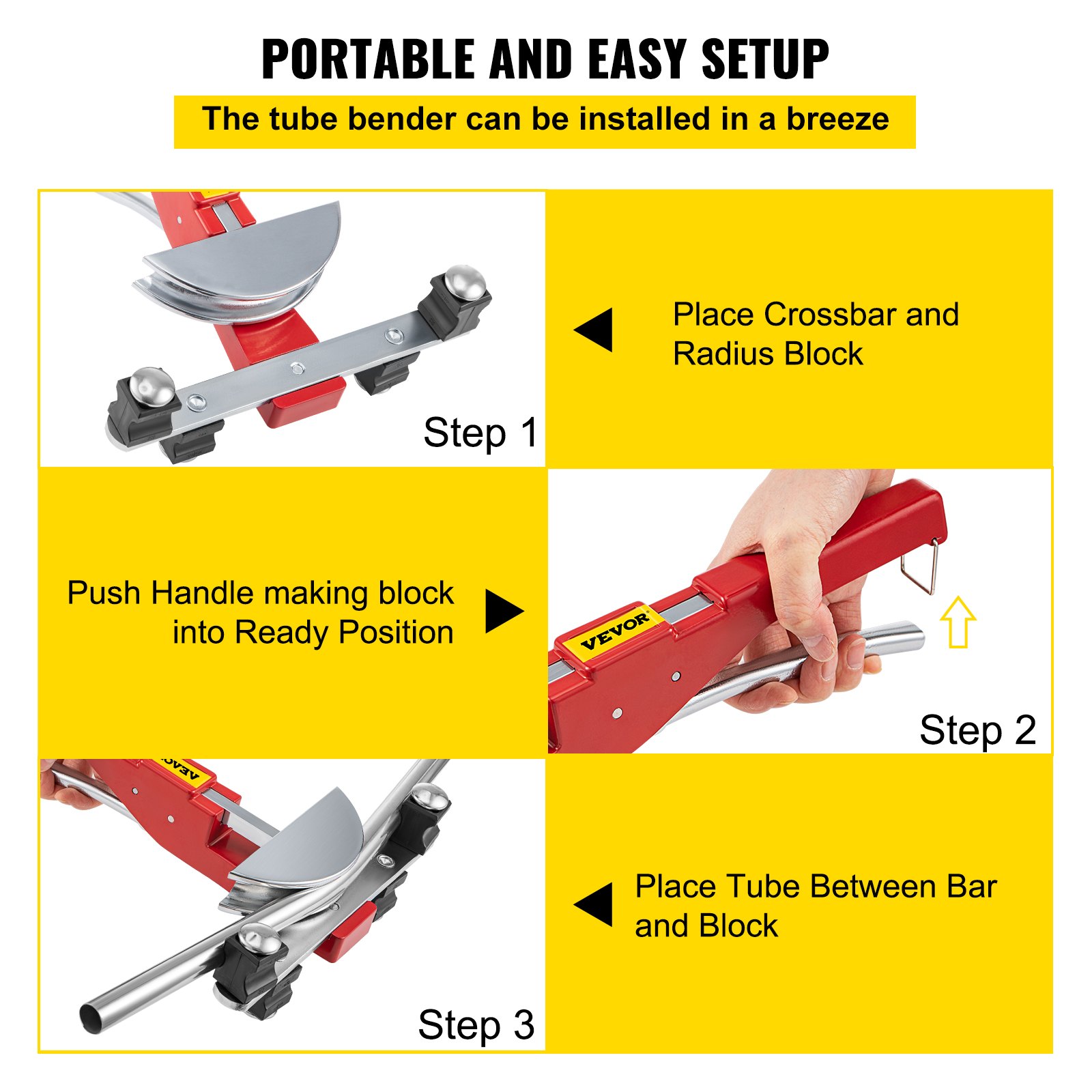 VEVOR Copper Pipe Bender, 7 Dies Ratcheting Tube Bender, 1/47/8 in