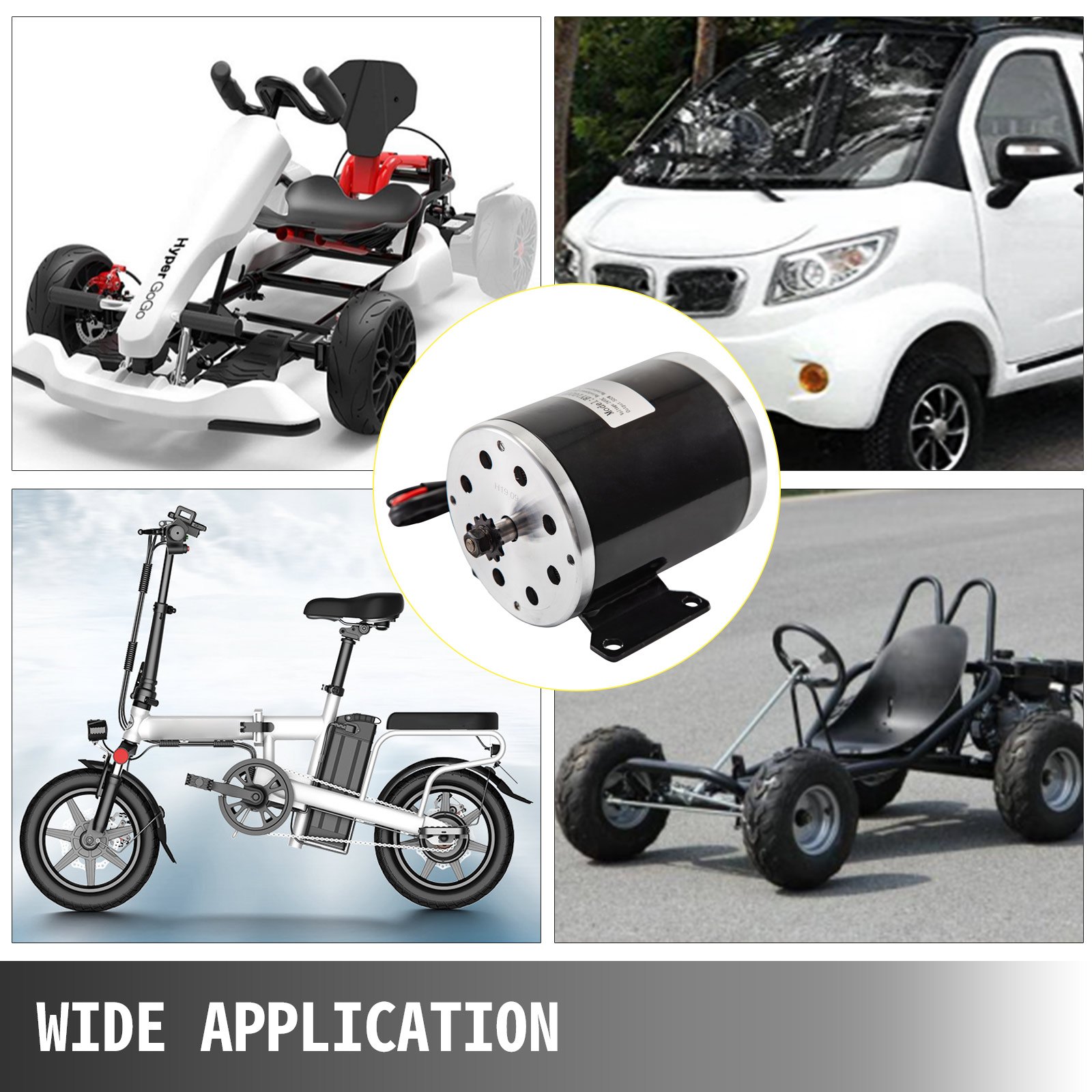 VEVOR Electric DC Motor, 500W 24V Brushed Motor with Speed Controller