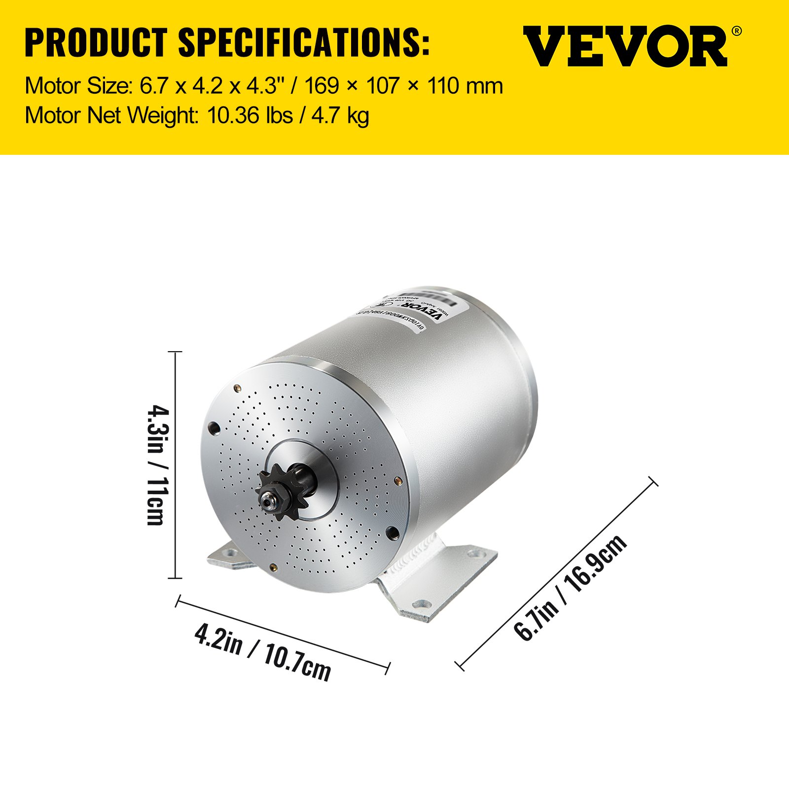 VEVOR Brushless Motor Go Kart Electric Motor For Go Kart 48v 2000w W