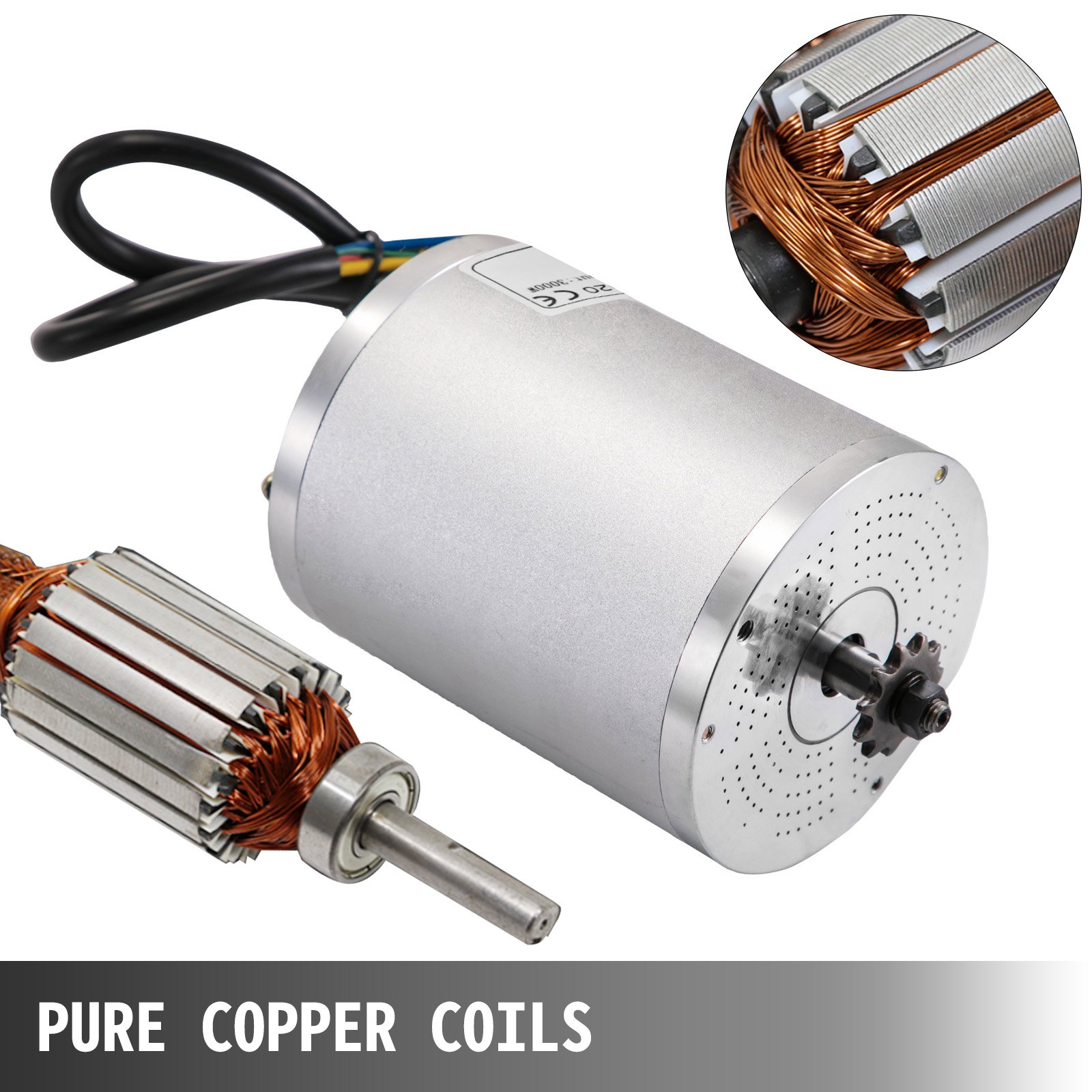 VEVOR Brushless Motor Go Kart Electric Motor for Go Kart 60V 3000W DC