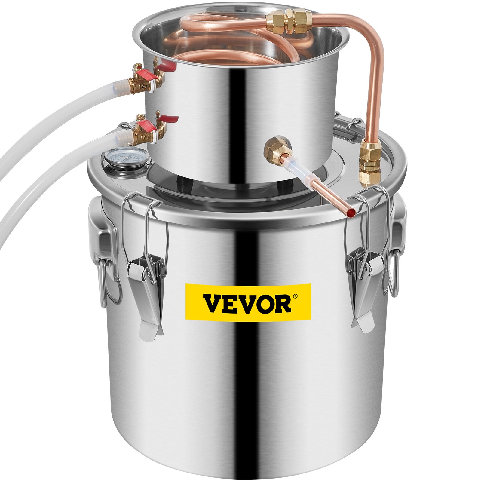 VEVOR 12L Water Alcohol Distiller 3GAL Copper Wine Making Boiler Multi ...