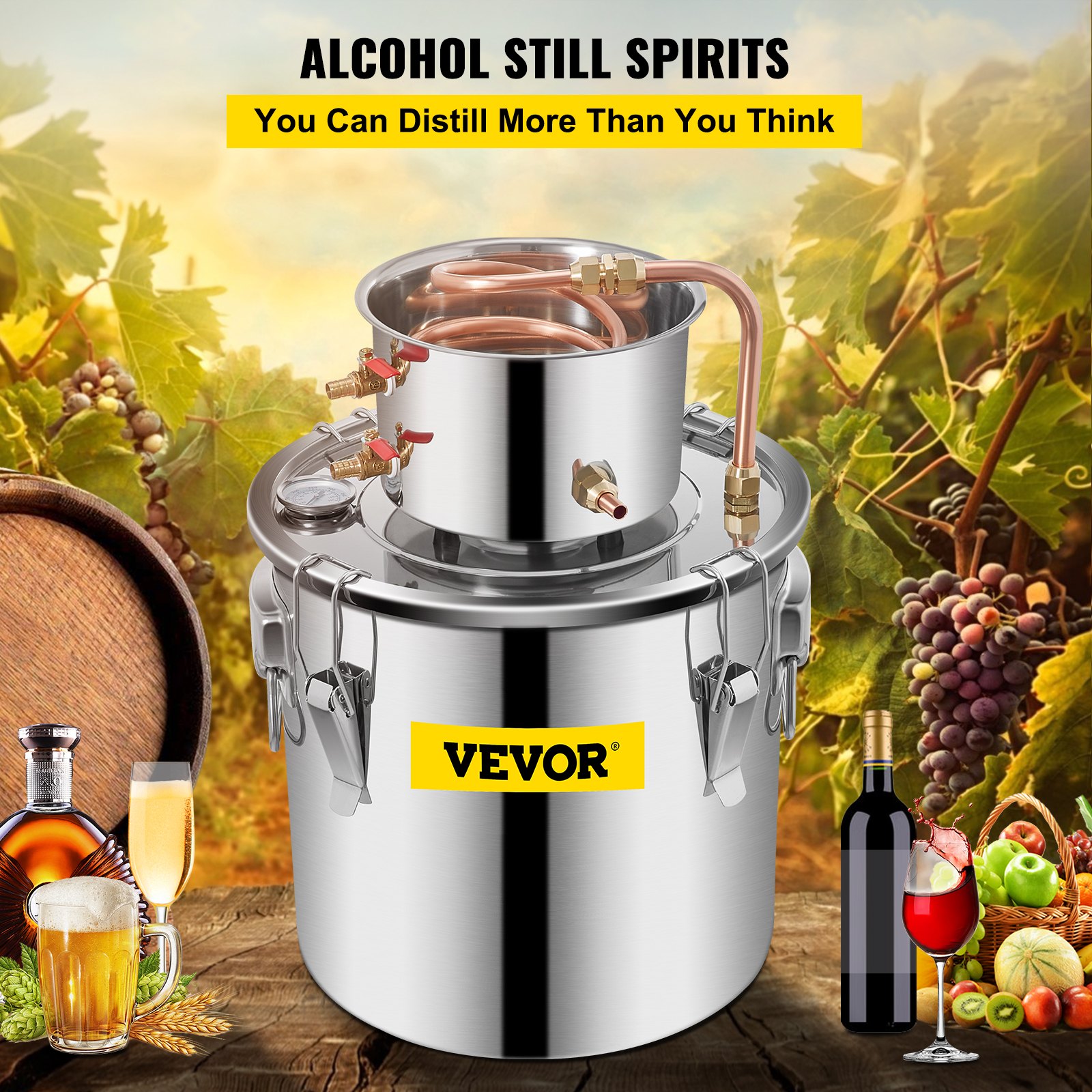 Vevor Moonshine Still Distillery Kit 5.5Gal Whiskey Distilling Kit w