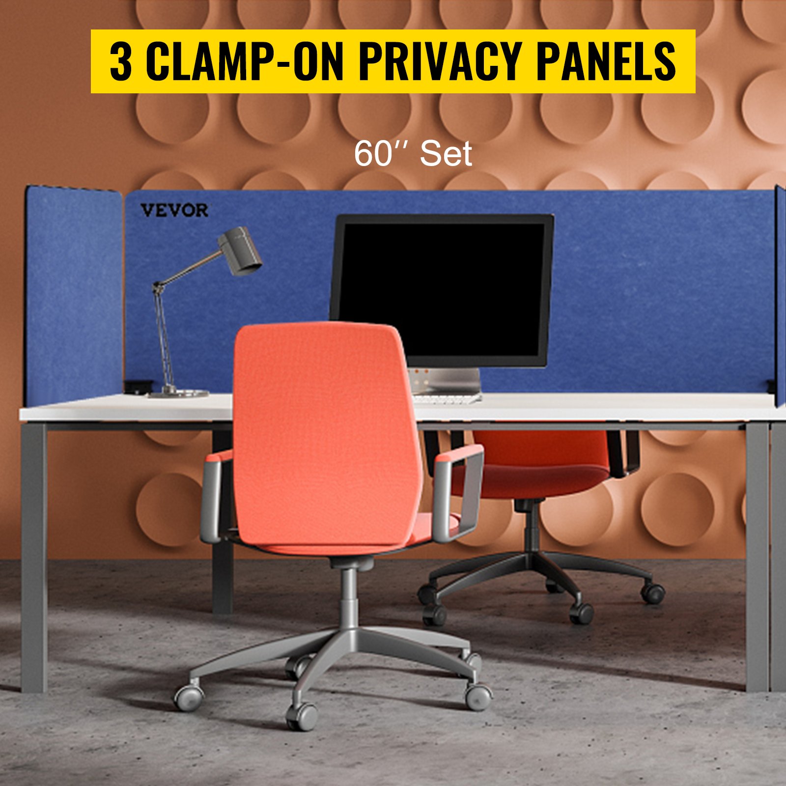 VEVOR Desk Divider 60''X 24''(1) 24''X 24''(2) Desk Privacy Panel 3