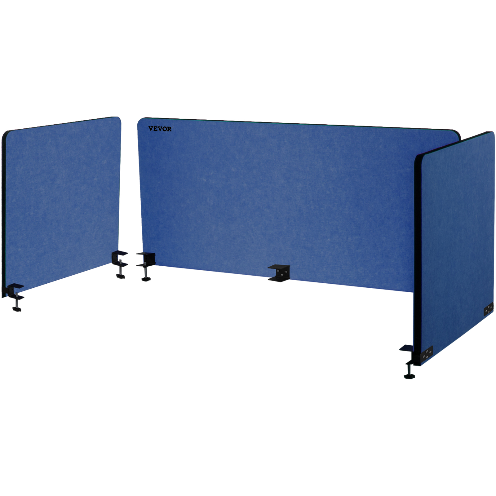 Vevor Desk Divider Desk Privacy Panel 60'' 3 Panels Desktop Partition Steel Blue VEVOR US