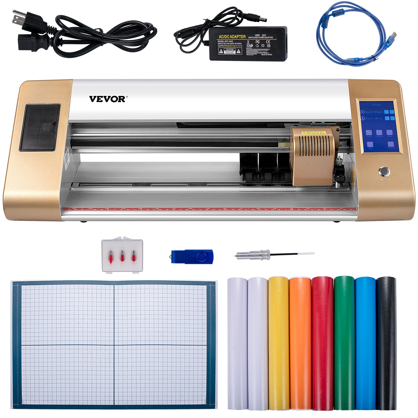 VEVOR Vinyl Cutter Machine, 18 in / 450 mm Max Paper Feed Cutting