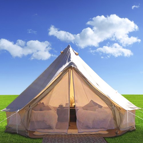 VEVOR Canvas Bell Tent, Waterproof & Breathable 100% Cotton Retro and ...