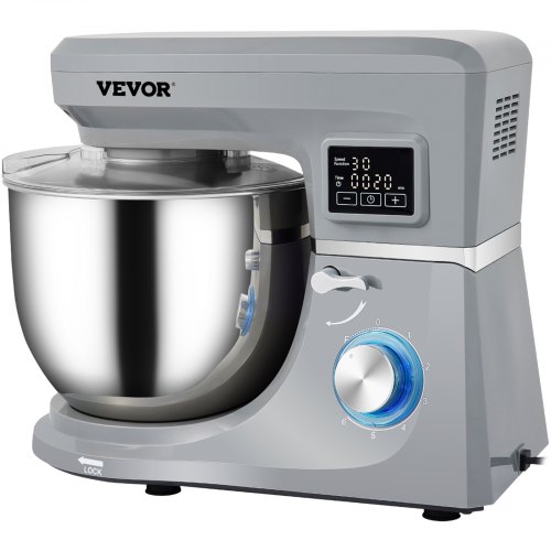 VEVOR Stand Mixer, 4.4 QT Electric Kitchen Mixer, 300W Dough-Mixer, 10 + Pulse Speeds Tilt-head Food-Mixer with Stainless Steel Bowl, Dough Hook, Whisk, Beater, for Baking, Mixing, Whipping & Kneading