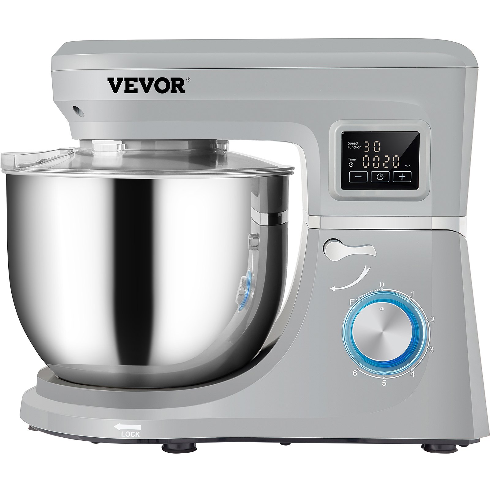 VEVOR Stand Mixer, 660W Electric Dough Mixer with 6 Speeds LCD Screen