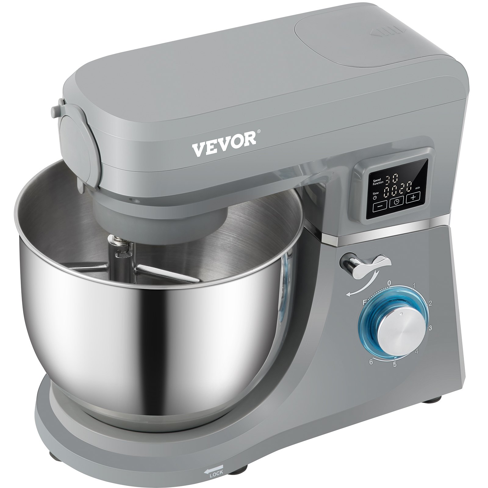 VEVOR 5 IN 1 Stand Mixer, 660W TiltHead Multifunctional Electric Mixer with 6 Speeds LCD Screen
