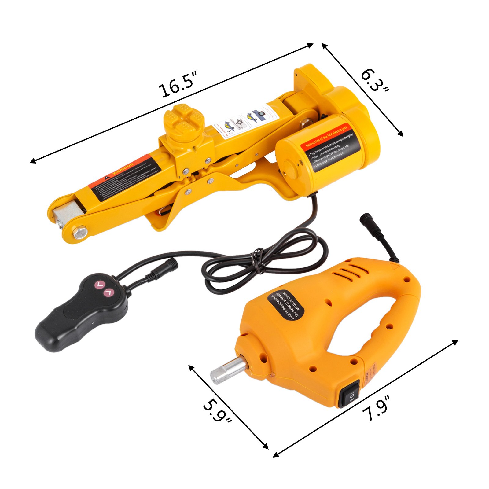 Electric Jack Electric Car Jack 3 Ton 6600 LBS Scissor Car Jack 12V