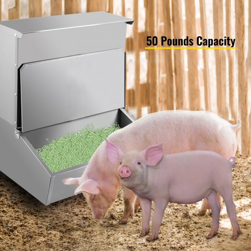 Vevor Hog Feeder Pig Feeders 100 Lbs Double Door Swine Trough With Hog