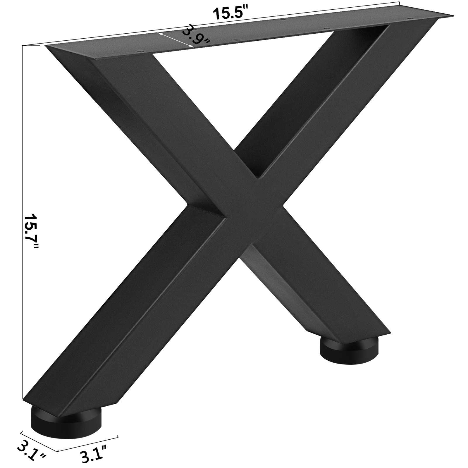 Black Table Legs Xframe Metal Dining Table Desk 400X395MM VEVOR US
