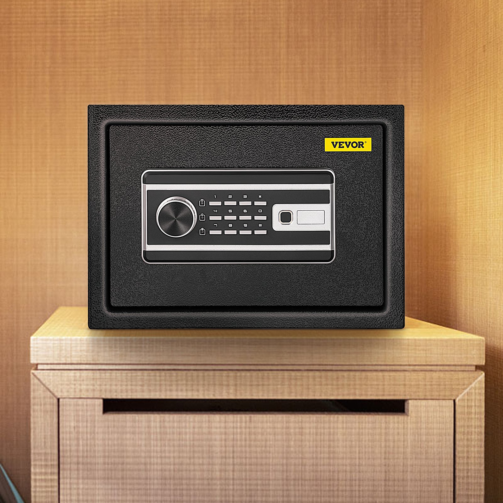 VEVOR VEVOR Safe Box, 0.8 CU.FT Fingerprint Safe Box for Money w/ 2 Keys & Digital Keypad, Q235