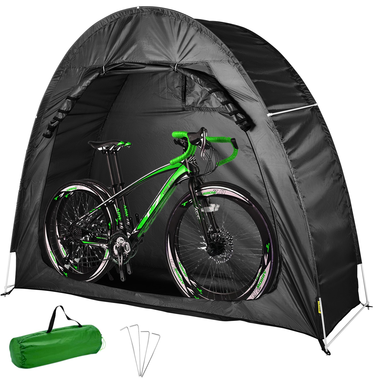 VEVOR Bicycle Storage Tent Bike Storage Cover 420D Waterproof Black w