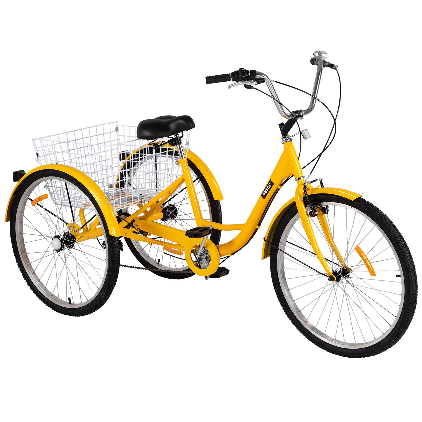 VEVOR Adult Tricycle 7 Speed Cruise Bike 20 inch Adjustable Trike with ...