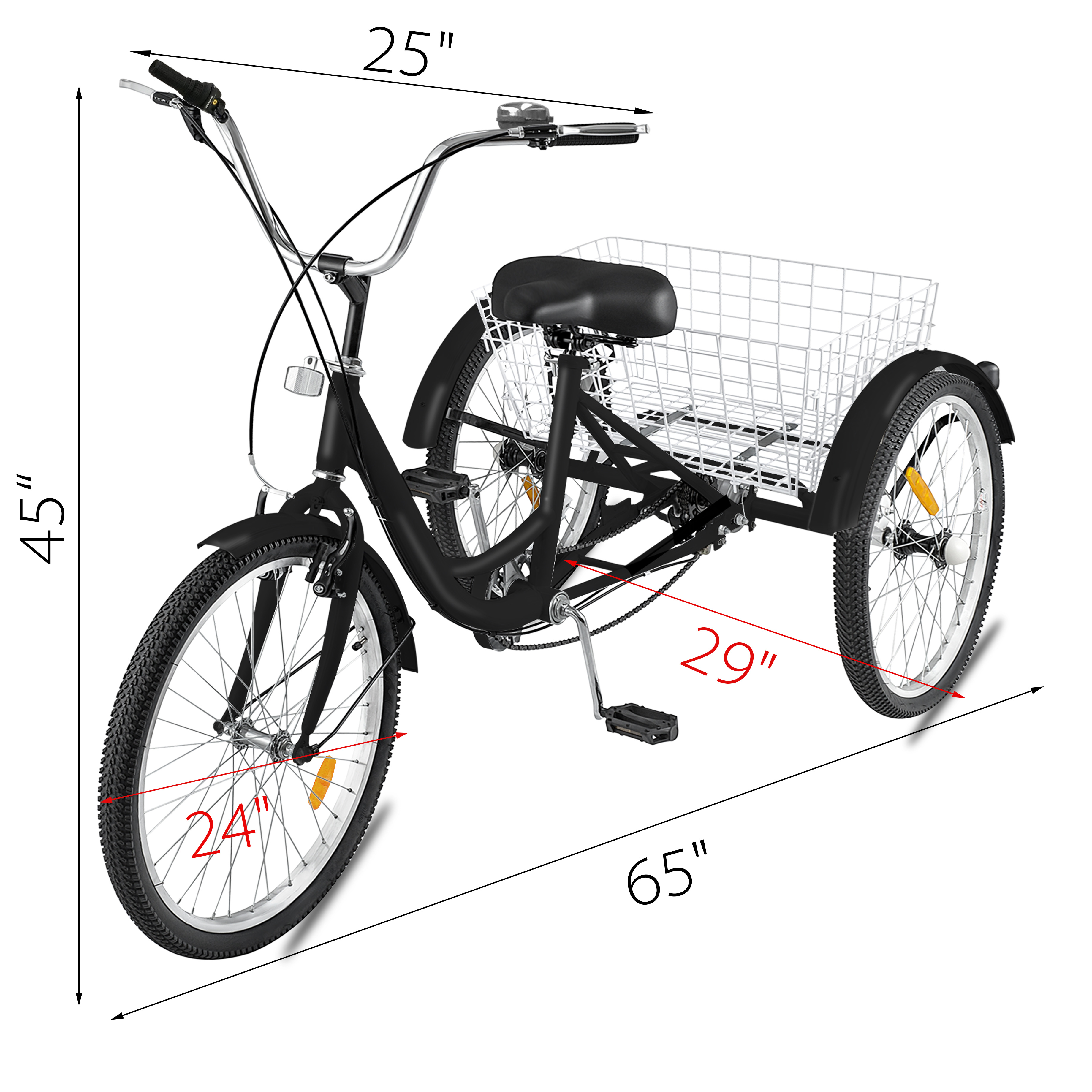 adult trike basket