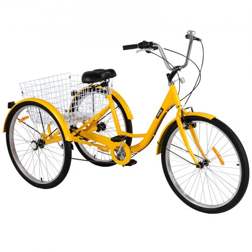 VEVOR Adult Tricycle 7 Speed Wheel Size Cruise Bike 26in Adjustable ...