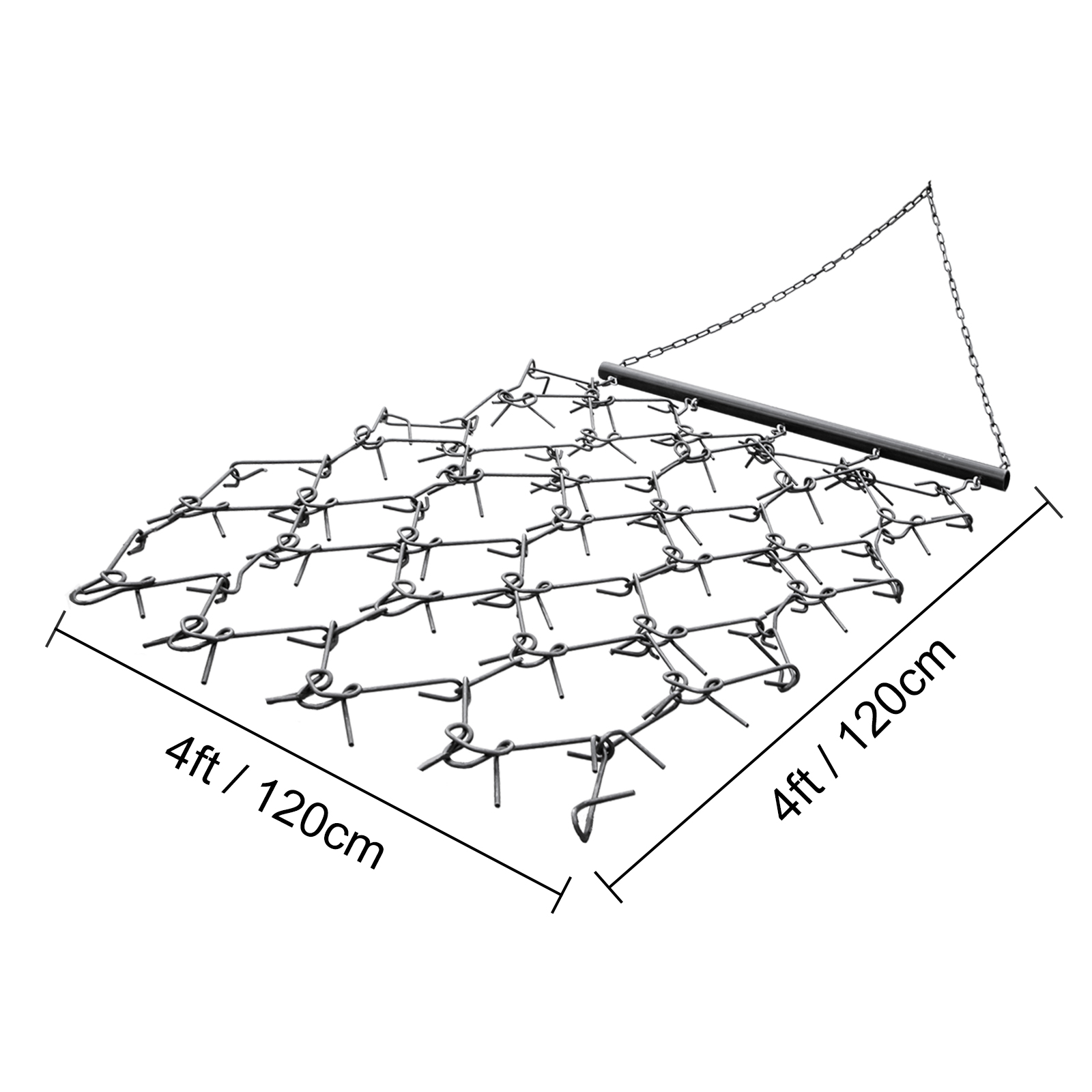 Vevor Drag Harrow Atv Lawn Rake 4'x 4' Chain Field Drag For Landscape