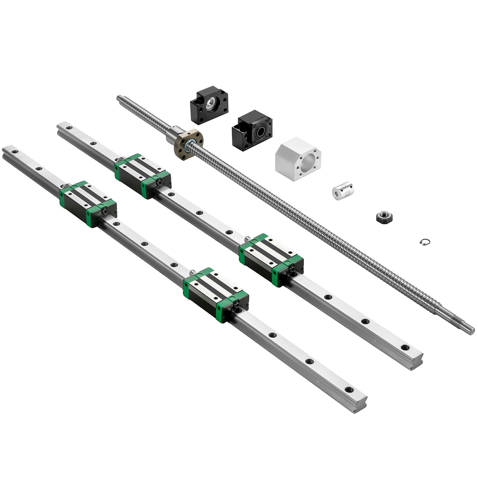 VEVOR Linear Guide Rail 2Pcs HGR20-2000mm Linear Slide Rail with 1Pcs ...