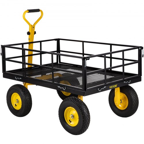 VEVOR Steel Garden Cart, Heavy Duty 1200 lbs Capacity, with Removable ...